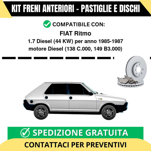 Kit freni anteriori fiat ritmo - kit,