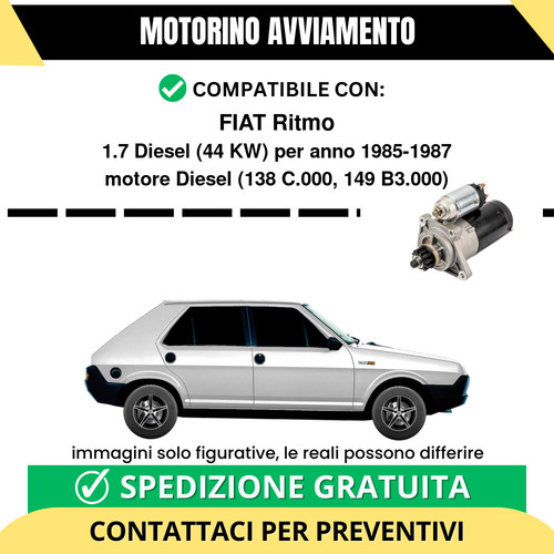 Motorino avviamento fiat ritmo - fiat,